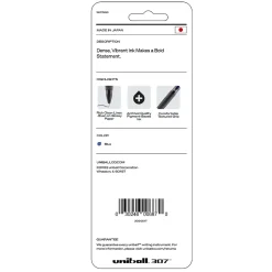 uniball 307 Retractable Gel Pens, Medium Point, 0.7mm, Blue Ink, 3/Pack (1927593)