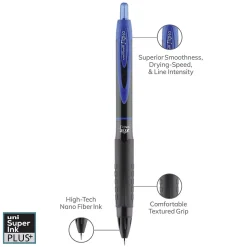 uniball 307 Retractable Gel Pens, Medium Point, 0.7mm, Blue Ink, 3/Pack (1927593)