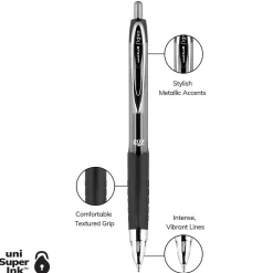 uni-ball 207 Retractable Gel Pens, Medium Point, 0.7mm, Black Ink, 8/Pack (1756584)