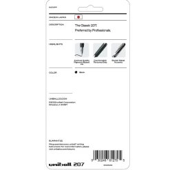 uni-ball 207 Retractable Gel Pens, Micro Point, Black Ink, 4/Pack (61270)