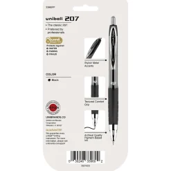 uni-ball 207 Signo RT Retractable Gel Pens, Medium Point, 0.7mm, Black Ink, 4/Pack (33960)