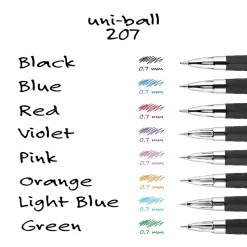 uni-ball 207 Signo RT Retractable Gel Pens, Medium Point, 0.7mm, Blue Ink, 4/Pack (45532PP)