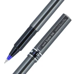 uni-ball Deluxe Rollerball Pens, Micro Point, Blue Ink, 12/Pack (60027)