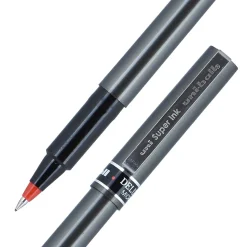 uniball Deluxe Rollerball Pen, Micro Point, 0.5mm, Red Ink (60026)