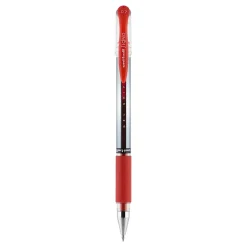uniball Gel Grip Gel Pens, Medium Point, 0.7mm, Red Ink, 12/Pack (65452)