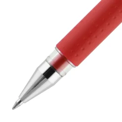 uniball Gel Grip Gel Pens, Medium Point, 0.7mm, Red Ink, 12/Pack (65452)