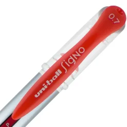 uniball Gel Grip Gel Pens, Medium Point, 0.7mm, Red Ink, 12/Pack (65452)