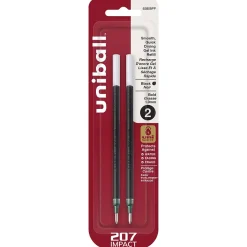 uni-ball Impact Gel-Ink Pen Refill, Bold Tip, Black Ink, 2/Pack (65808PP)