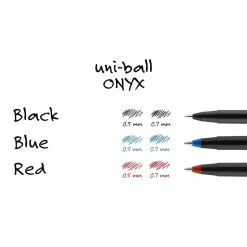 uniball Onyx Rollerball Pens, Fine Point, 0.7mm, Black Ink, Dozen (60143)