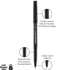 uniball Onyx Rollerball Pens, Fine Point, 0.7mm, Black Ink, Dozen (60143)