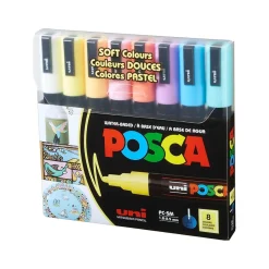 uni-ball Posca PC-5M Paint Markers, Bullet Tip, Assorted Colors, 8/Pack (PC5M8CSOFTCOLORS)