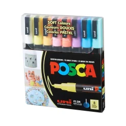 uni-ball Posca PC-3M Paint Markers, Bullet Tip, Assorted Colors, 8/Pack (PC3M8CSOFTCOLORS)