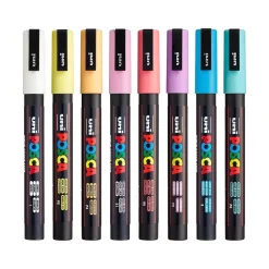 uni-ball Posca PC-3M Paint Markers, Bullet Tip, Assorted Colors, 8/Pack (PC3M8CSOFTCOLORS)