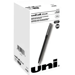 uniball Roller Rollerball Pens, Micro Point, 0.5mm, Black Ink, 36/Pack (1921065)