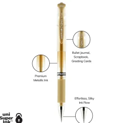 uniball Signo Gel Impact Pens, Bold Point, 1.0mm, Assorted Ink, 3/Pack (1919997)