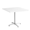 Union & Scale™ 36" Square White Seated Height Table Silver Base