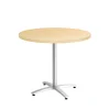 Union & Scale™ Multipurpose 36" Round Natural Maple Laminate Seated Height Silver Base Table (54789)