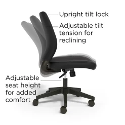 Union & Scale™ Essentials™ Ergonomic Armless Fabric Task Chair, Black (UN59382)