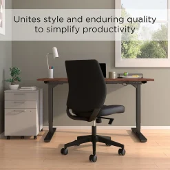 Union & Scale™ Essentials™ Ergonomic Armless Fabric Task Chair, Black (UN59382)