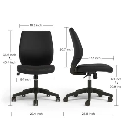 Union & Scale™ Essentials™ Ergonomic Armless Fabric Task Chair, Black (UN59382)