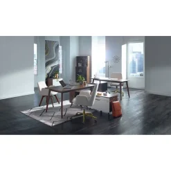 Union & Scale™ MidMod 2-Drawer Mobile Lateral File Cabinet, Letter/Legal, Lockable, 21.1"H x 29.4"W x 18.8"D, White/Espresso