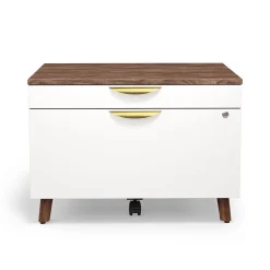 Union & Scale™ MidMod 2-Drawer Mobile Lateral File Cabinet, Letter/Legal, Lockable, 21.1