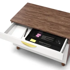 Union & Scale™ MidMod 2-Drawer Mobile Lateral File Cabinet, Letter/Legal, Lockable, 21.1