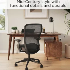 Union & Scale™ MidMod 60"W Computer and Writing Storage Desk, Espresso (UN56950)