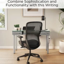 Union & Scale™ Prestige 47"W Glass Computer and Writing Desk, Gray (UN56948)