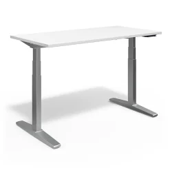 Union & Scale™ 55"W Electric Rectangular Adjustable Standing Desk with Micro Movements, White (UN62092)
