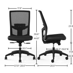 Union & Scale™ Workplace2.0™ 500 Series Armless Vinyl Task Chair, Black 52266)