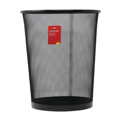 Universal, Steel Mesh Trash Can with no Lid, Black, 4.5 gal. (UNV20008)