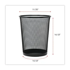 Universal, Steel Mesh Trash Can with no Lid, Black, 4.5 gal. (UNV20008)