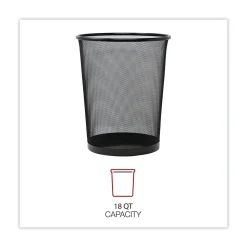 Universal, Steel Mesh Trash Can with no Lid, Black, 4.5 gal. (UNV20008)