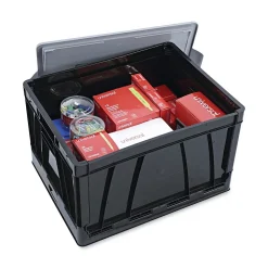 Universal Collapsible Crate, 17 1/4 X 14 1/4 X 10 1/2, Black/gray, 2/pack