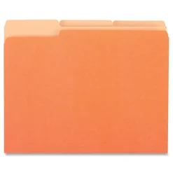 Universal Colored File Folders, 1/3 Cut One-Ply Tab, Letter, Orange, 100/Box