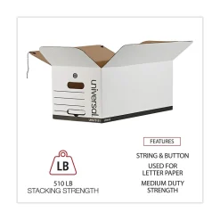 Universal Corrugated Boxes, Letter Size, White, 12/Carton (UNV75121)