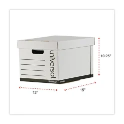 Universal Corrugated Boxes, Letter/Legal Size, White, 12/Carton (UNV95224)