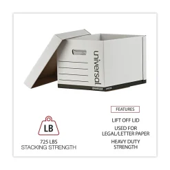 Universal Corrugated Boxes, Letter/Legal Size, White, 12/Carton (UNV95224)