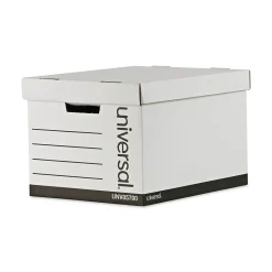 Universal File Box, Letter/Legal Size, White, 12/Carton (UNV85700)