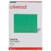 Universal Recycled Hanging File Folder, Letter Size, Bright Green, 25/Box (UNV14117)
