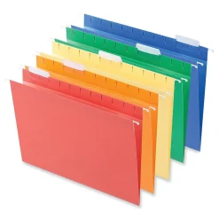Universal Recycled Hanging File Folders, Letter Size, Assorted Colors, 25/Box (UNV14121)
