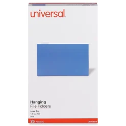 Universal Recycled Hanging File Folder, Legal Size, Blue, 25/Box (UNV14216)