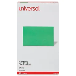 Universal Recycled Hanging File Folder, Legal Size, Bright Green, 25/Box (UNV14217)