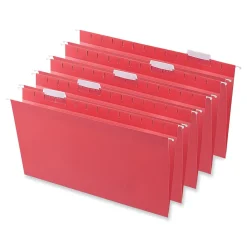 Universal Recycled Hanging File Folder, Legal Size, Red, 25/Box (UNV14218)