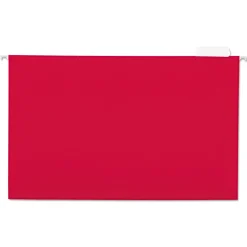 Universal Recycled Hanging File Folder, Legal Size, Red, 25/Box (UNV14218)