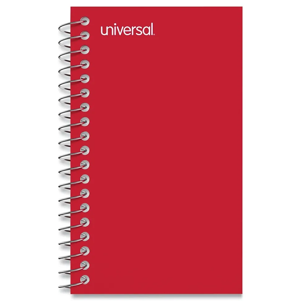 Universal Side Wirebound Memo Books, 5" x 3", Narrow Ruled, 50 Sheets/Pad, 12/Pack (UNV20453)