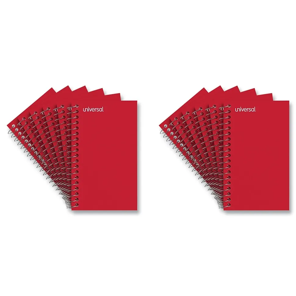 Universal Side Wirebound Memo Books, 5" x 3", Narrow Ruled, 50 Sheets/Pad, 12/Pack (UNV20453)