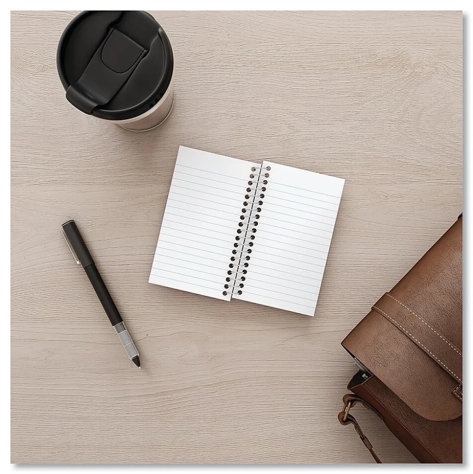 Universal Side Wirebound Memo Books, 5" x 3", Narrow Ruled, 50 Sheets/Pad, 12/Pack (UNV20453)