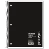 Universal Wirebound Notebook, 8.5 x 11, College Ruled, 100 Sheets, Black (UNV66600)